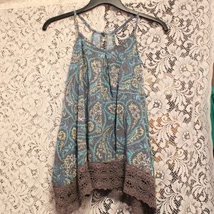 Grey and turquoise top