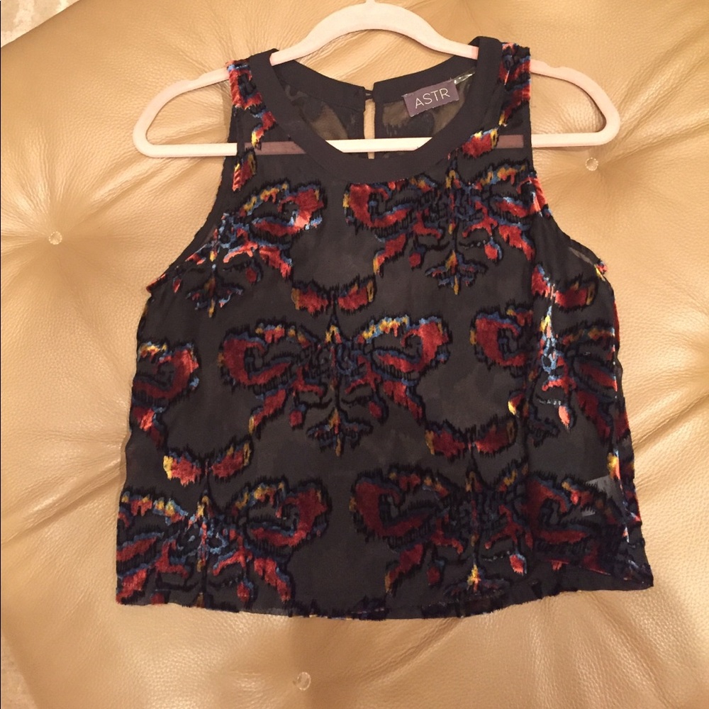 Velvet & sheer top