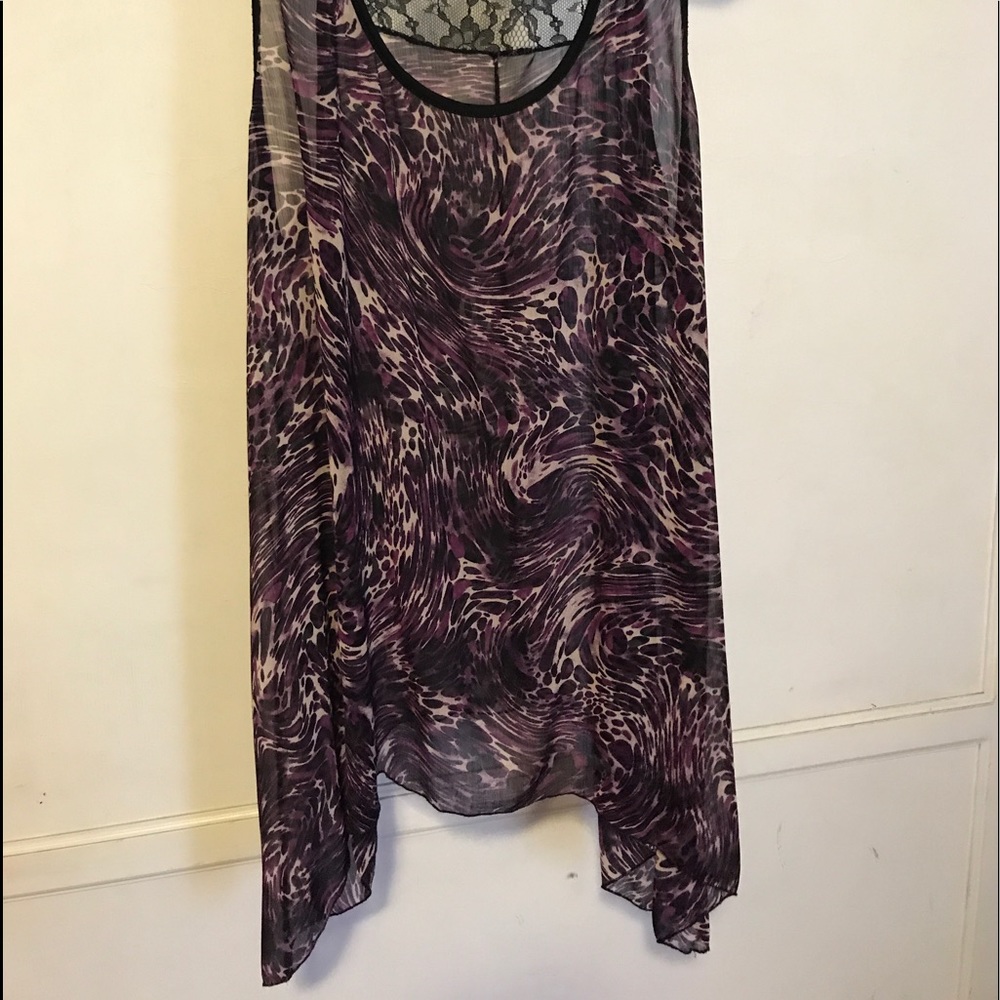 Purple long leopard shirt