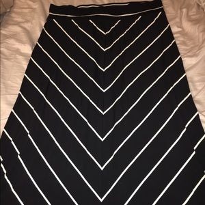 Black and White striped maxi skirt