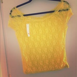 Yellow see thru top