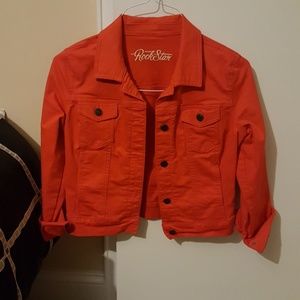 Orange/red jean jacket