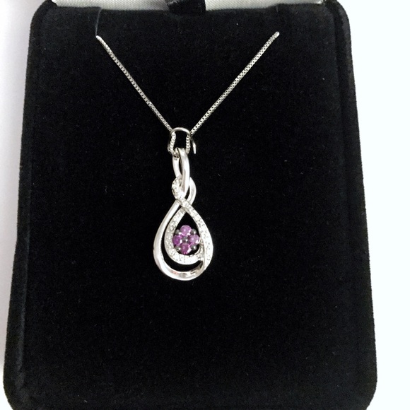 14 off Kay Jewelers Jewelry Purple Diamond Loop Necklace 10K White