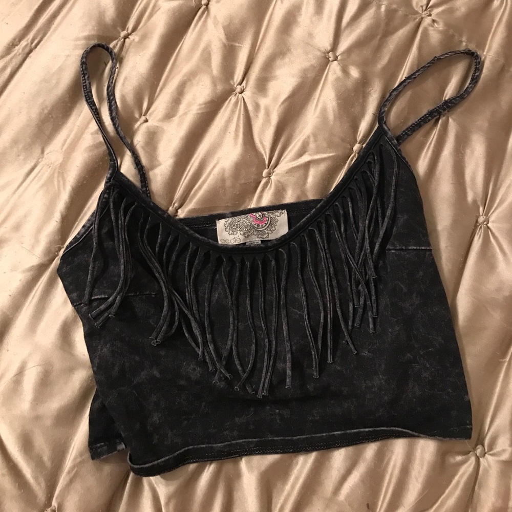 Urban Outfitters frayed cropped top