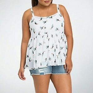 Toucan Chiffon Babydoll Top