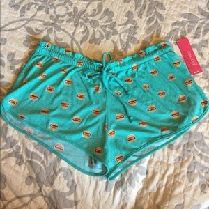 Pajama Shorts with Hamburger print