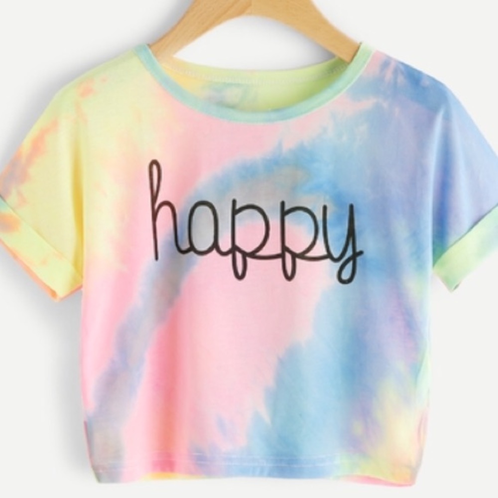 Tie Dye Happy shirt (DROPPED PRICE)