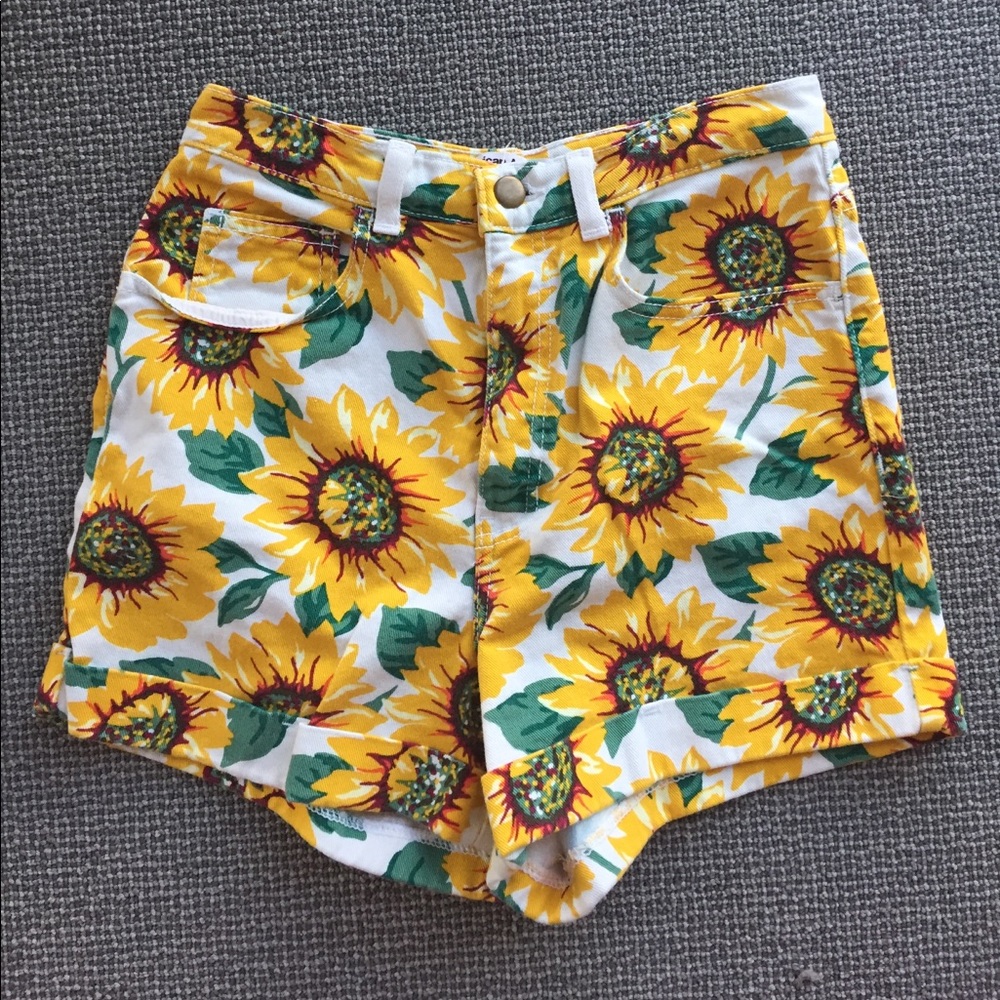 American Apparel sunflower denim shorts