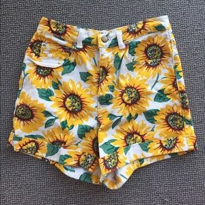 American Apparel sunflower denim shorts