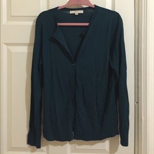 Ann Taylor LOFT Teal Cardigan Sweater