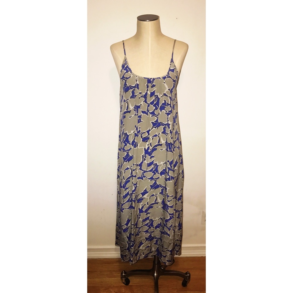 100% Silk Floral Maxi Dress