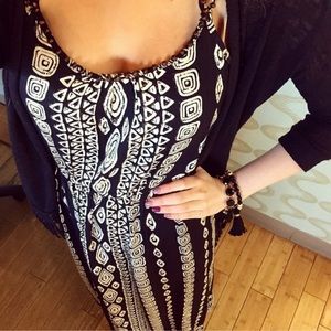 Black boho chic maxi