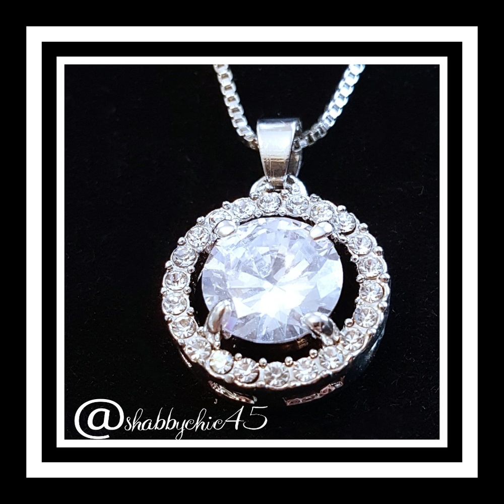 Hope Cubic Zirconia Halo Necklace