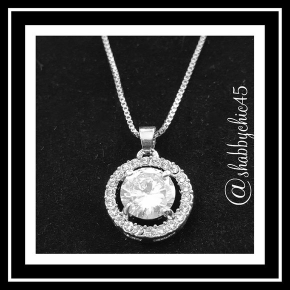 Hope Cubic Zirconia Halo Necklace - Picture 2 of 2