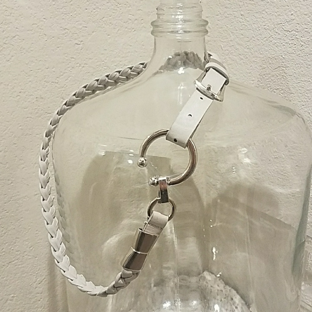 Braided faux leather fashion belt