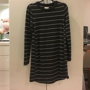 Striped long sleeve T-shirt dress