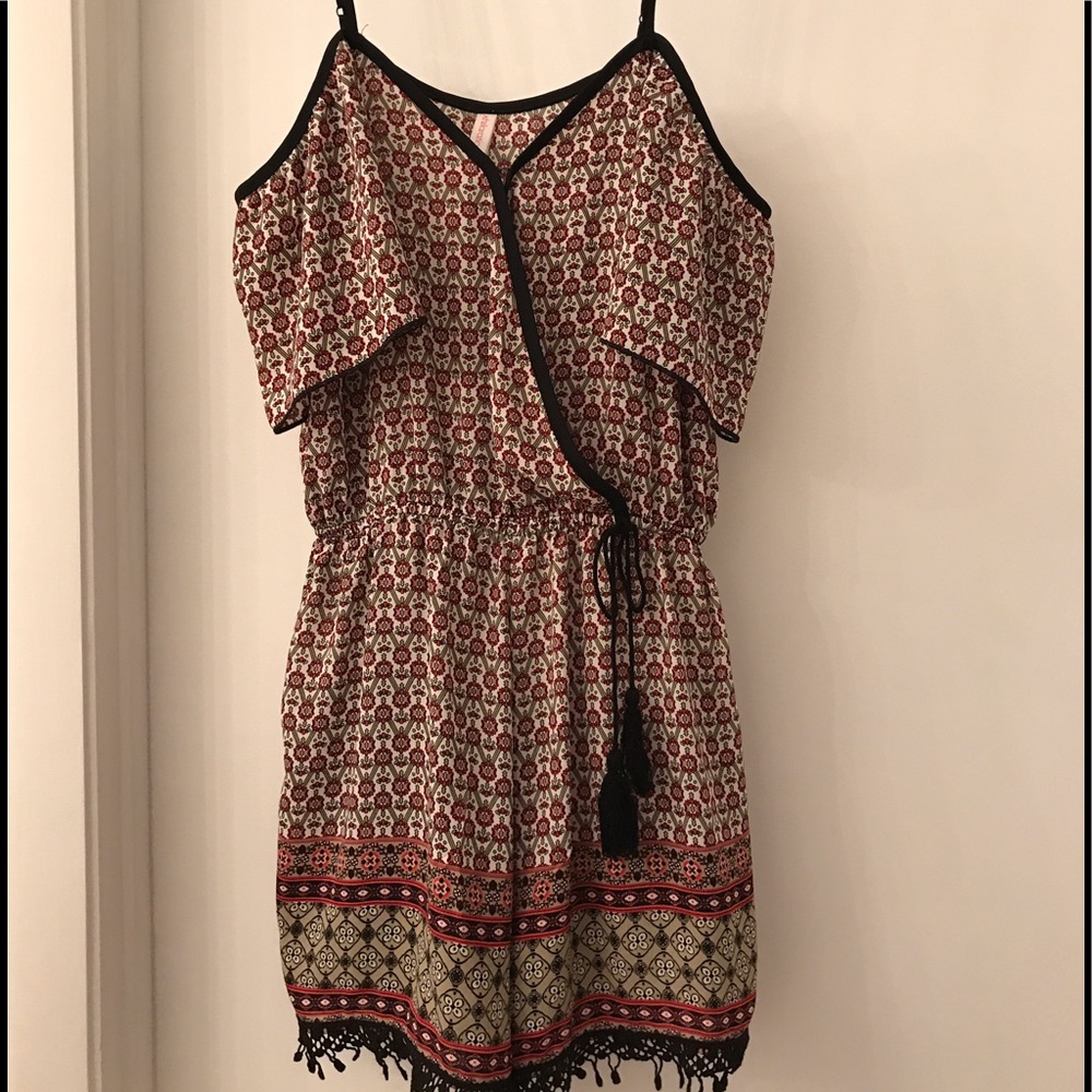 Off the shoulder Boho romper by Exhilaration