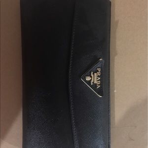 black Prada leather wallet