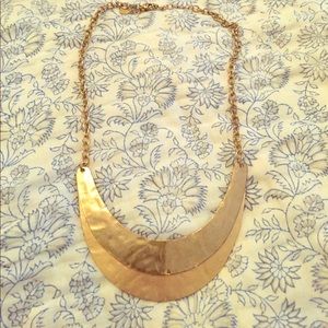 Gold bib necklace