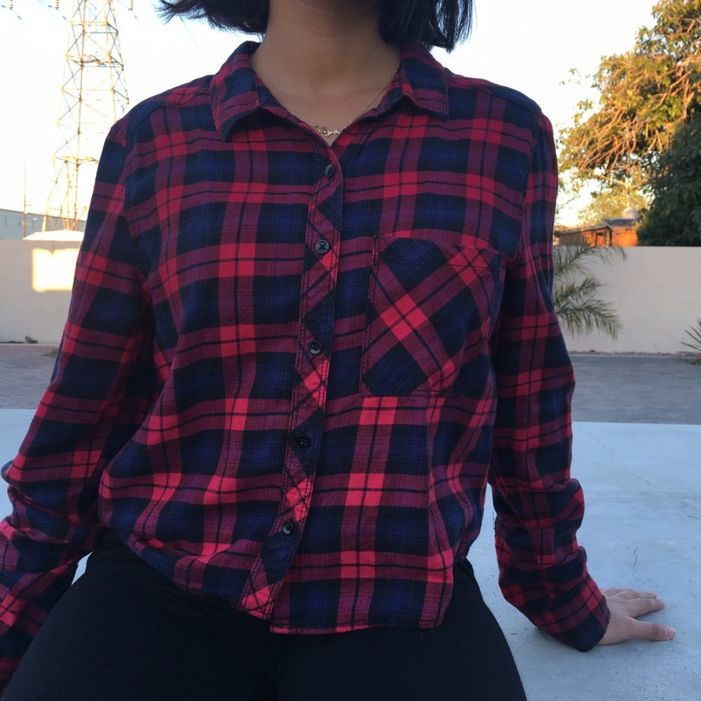 Red Cropped Flannel