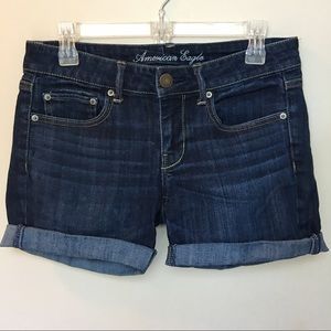 American eagle dark wash denim shorts