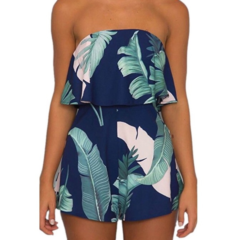 Off Shoulder Floral Print Romper