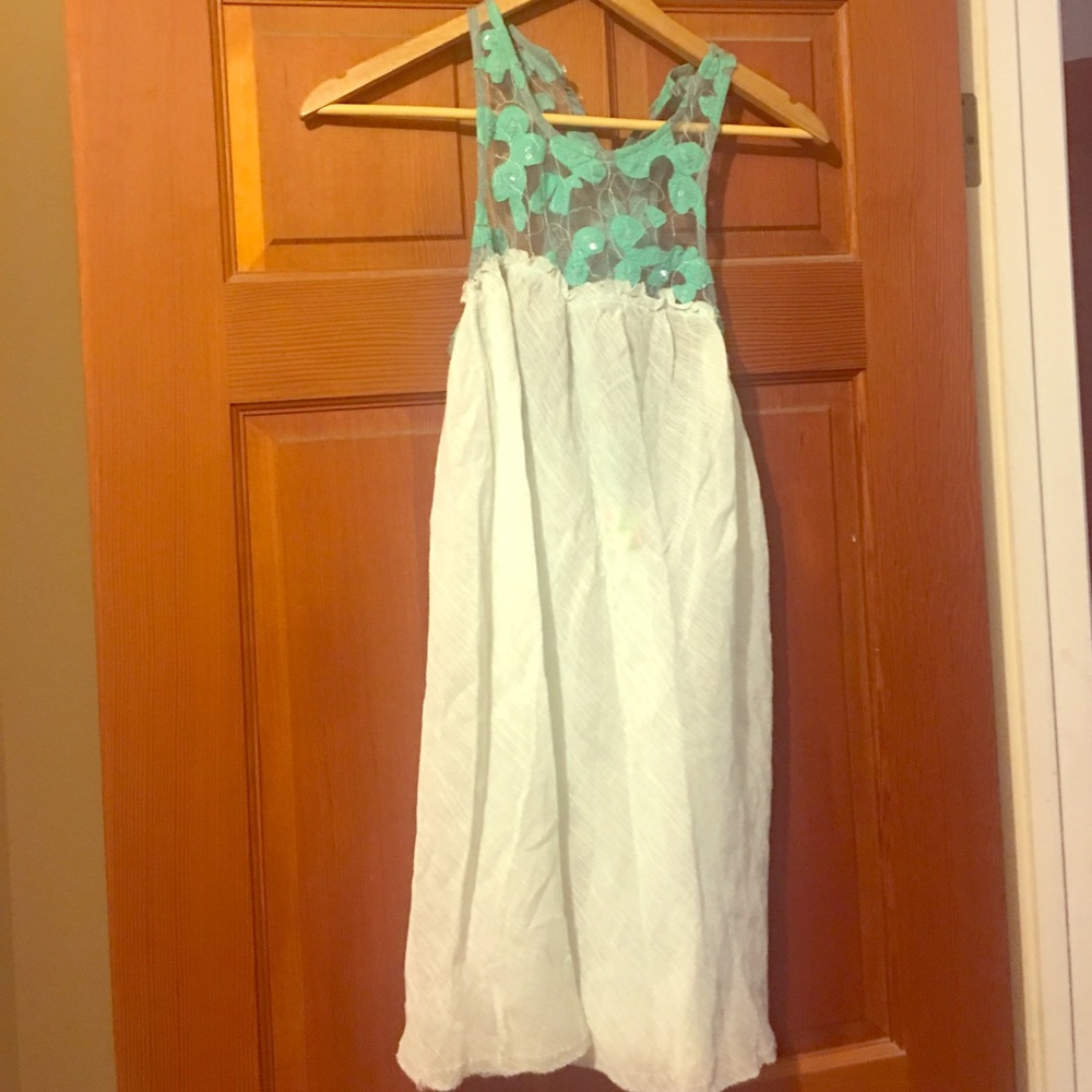 Free people Green lace top
