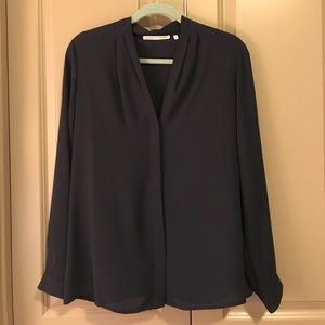Sheer navy blouse
