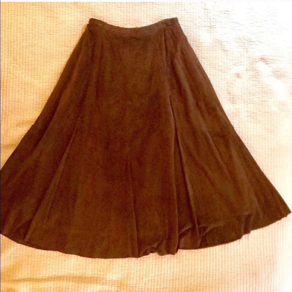 Vintage Chocolate Suede Skirt