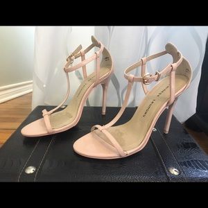 Chinese Laundry blush colored T strap pumps