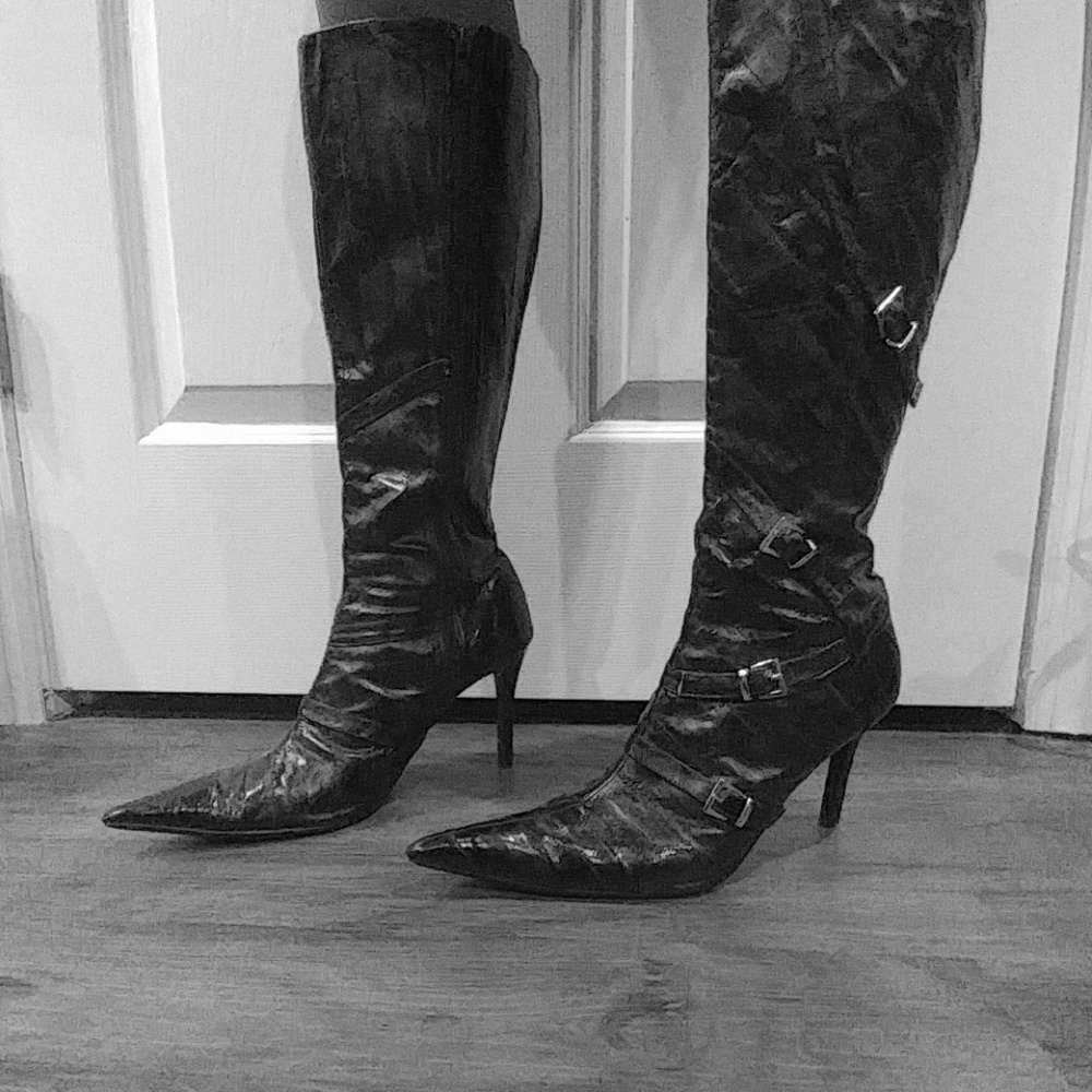 J.Renee Synthetic Black Knee High Boots