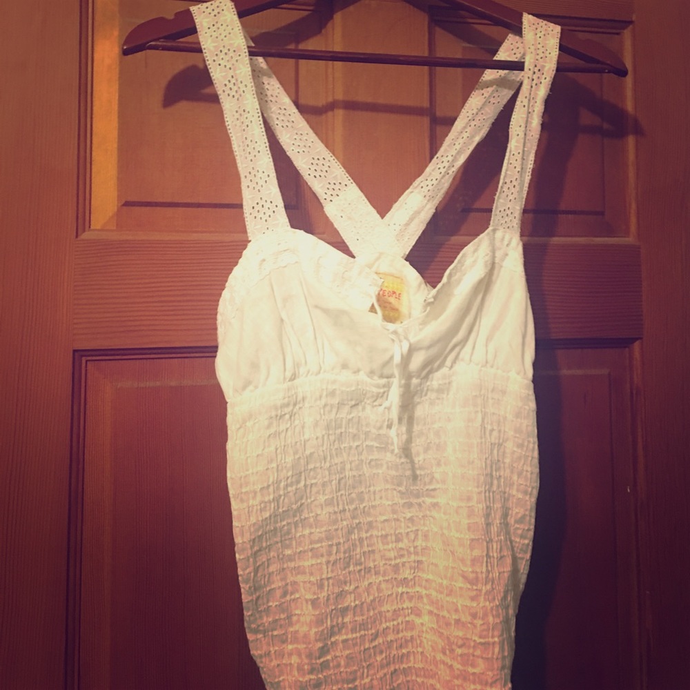 Free people White lace tank top
