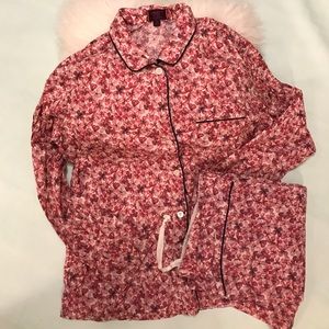 Liberty of London for J. Crew pink floral pajamas