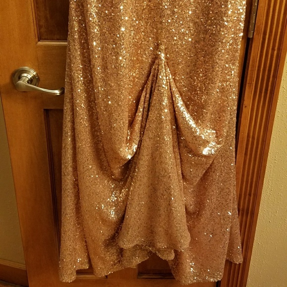 SOLD Alfred Angelo Rose Gold Sequin Formal Dress - Picture 4 of 8