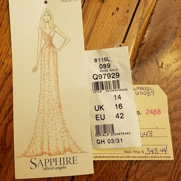 SOLD Alfred Angelo Rose Gold Sequin Formal Dress - Picture 8 of 8