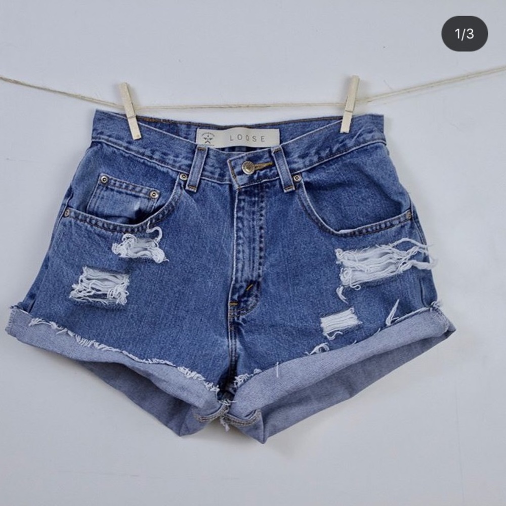 Distressed mom shorts