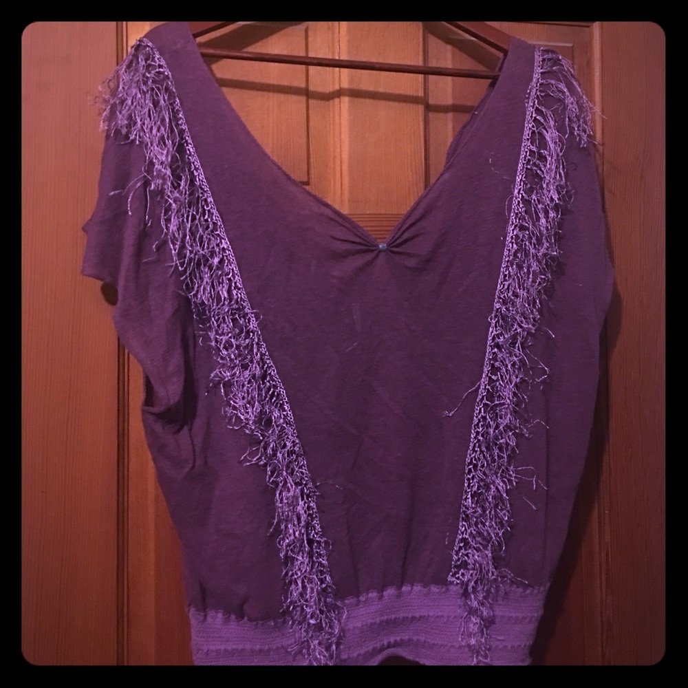 Free people purple fringe top