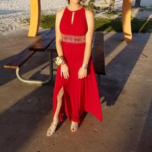 Elegant red prom dress