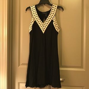 Black dress with fun woven trim