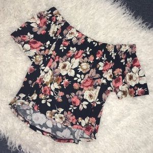 Floral off the shoulder shirt