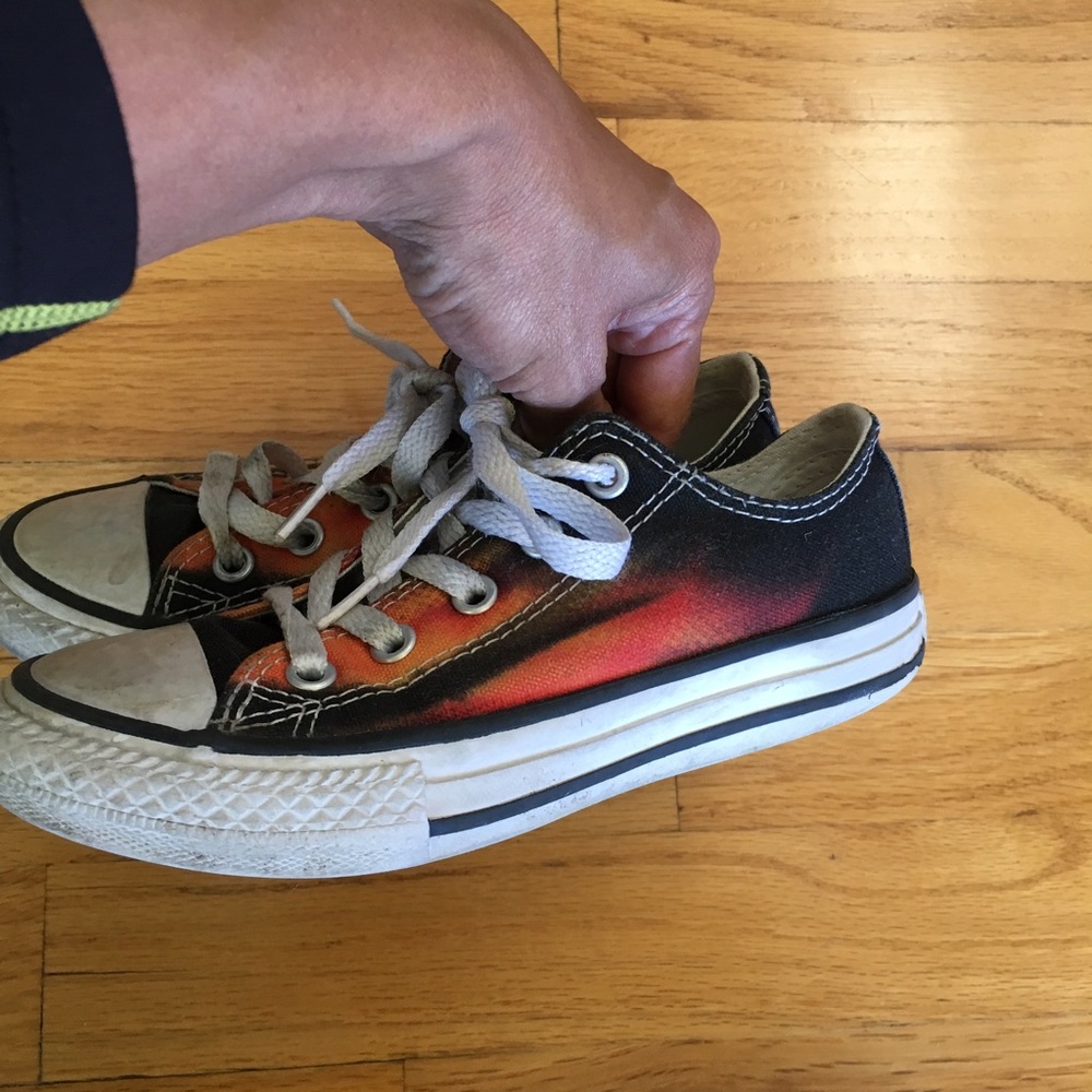Kids, size 12, Converse fire sneakers - Picture 6 of 6