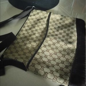 Gucci GG canvas leather shoulder bag