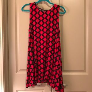 Red and black mini dress