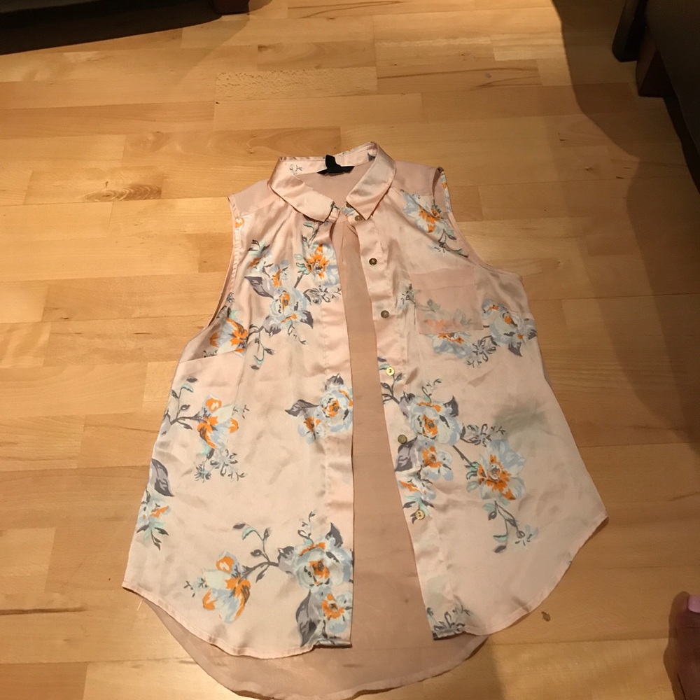 H&M Floral Print Blouse w/ Collar