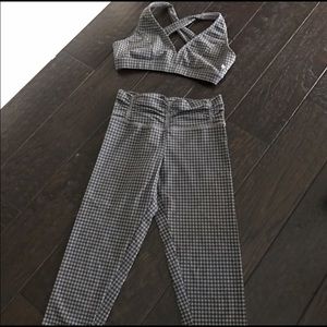 Yoga/Barre houndstooth exercise outfit