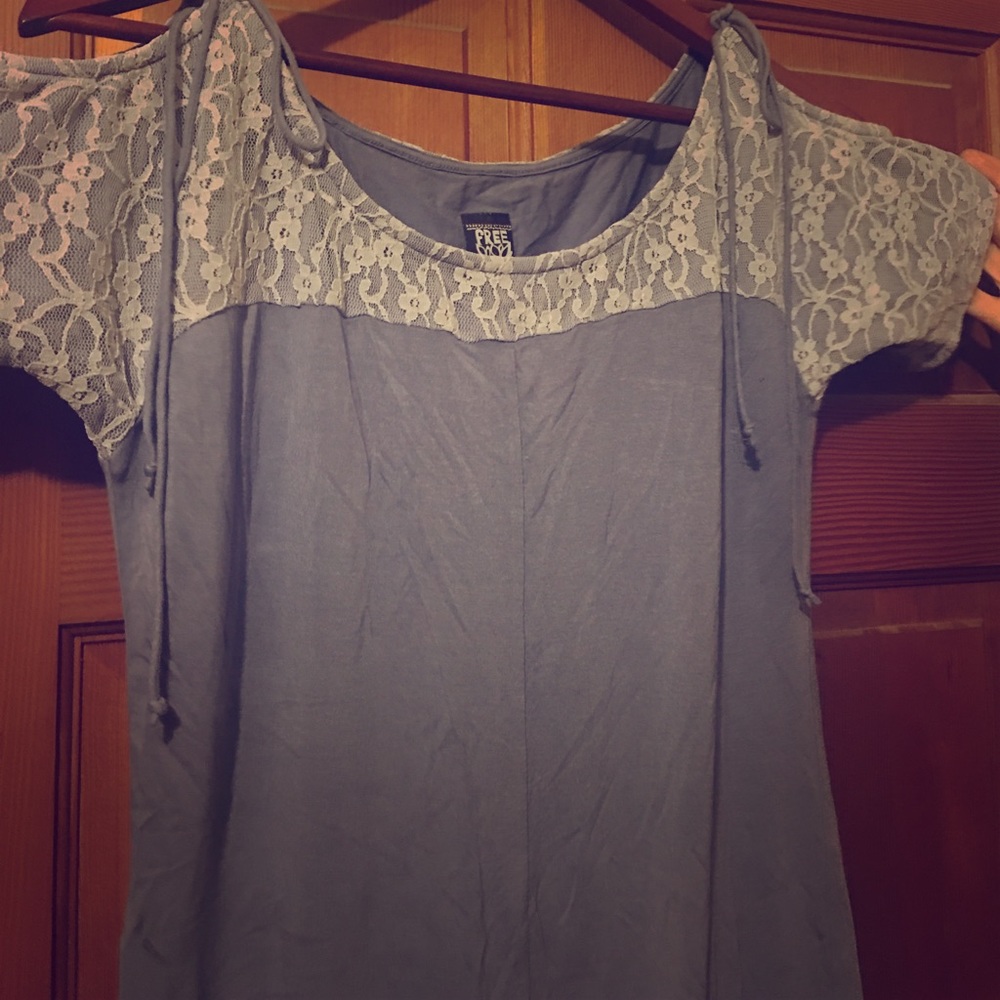 Free people periwinkle lace top