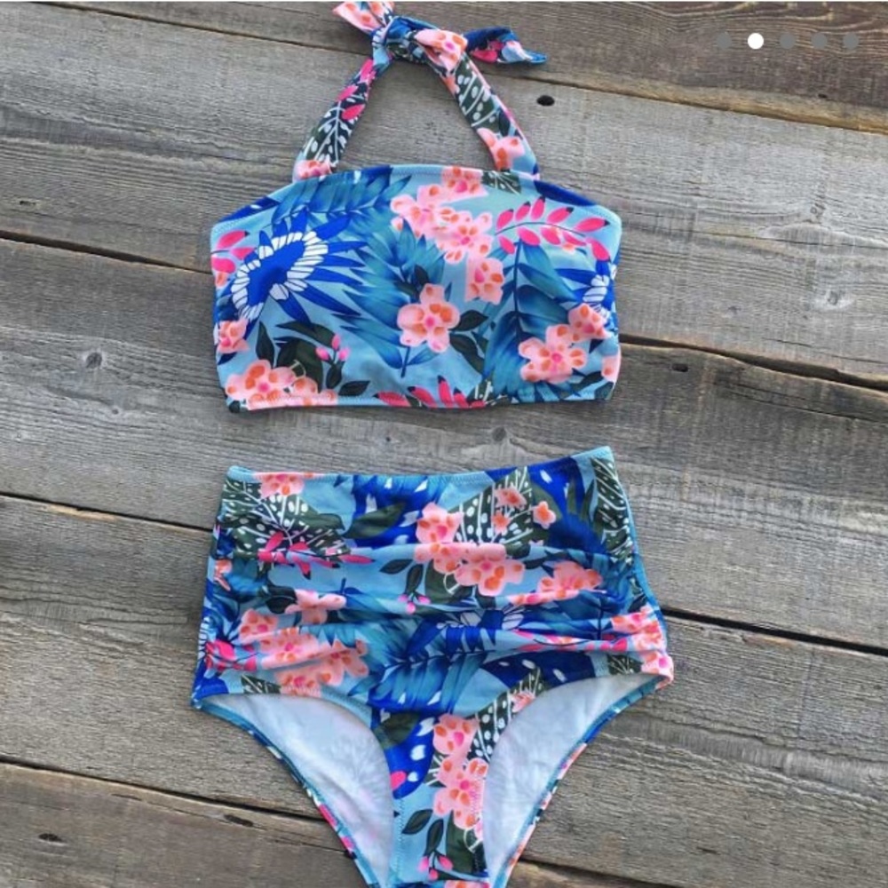 Cup she high waist bikini/ tankini floral print