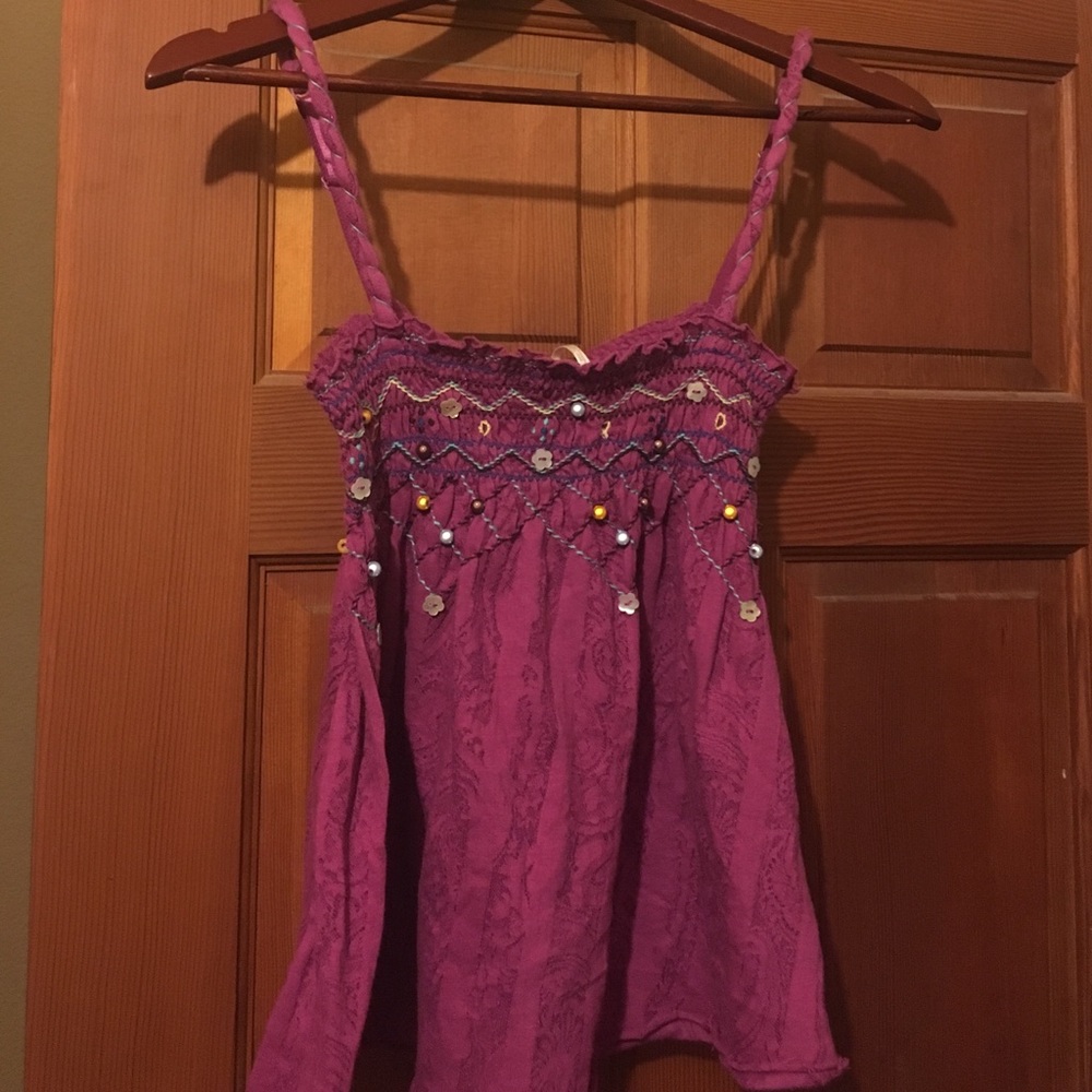 Free people beaded detail baby doll top