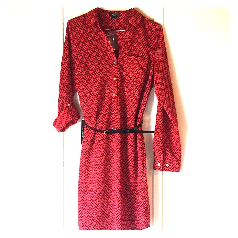 The Limited Ashton Long-sleeved Red Dress