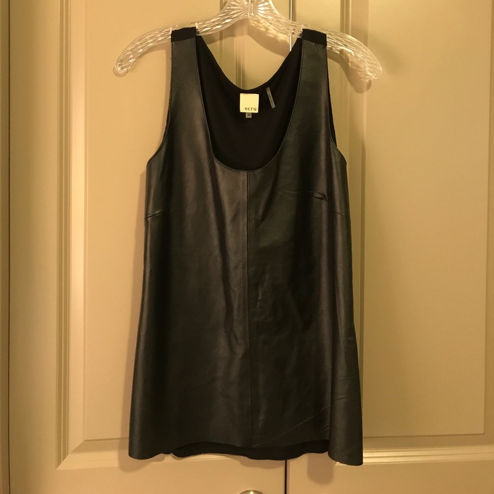 Black leather Ecru top
